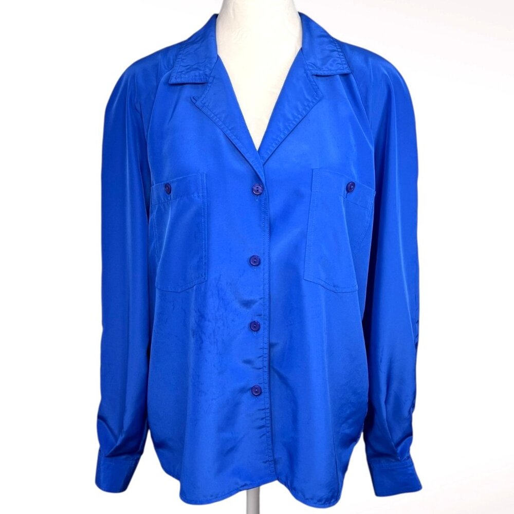Blue Long Sleeve Blouse Laura Jayne Size 10